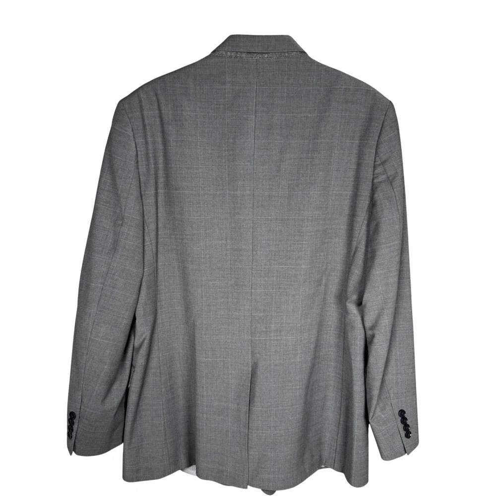 BROOKS‎ BROTHERS Gray Plaid Wool Blend Explorer Fitzgerald Blazer Jacket 44L